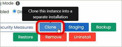 clone ボタンを選択