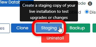 staging ボタン